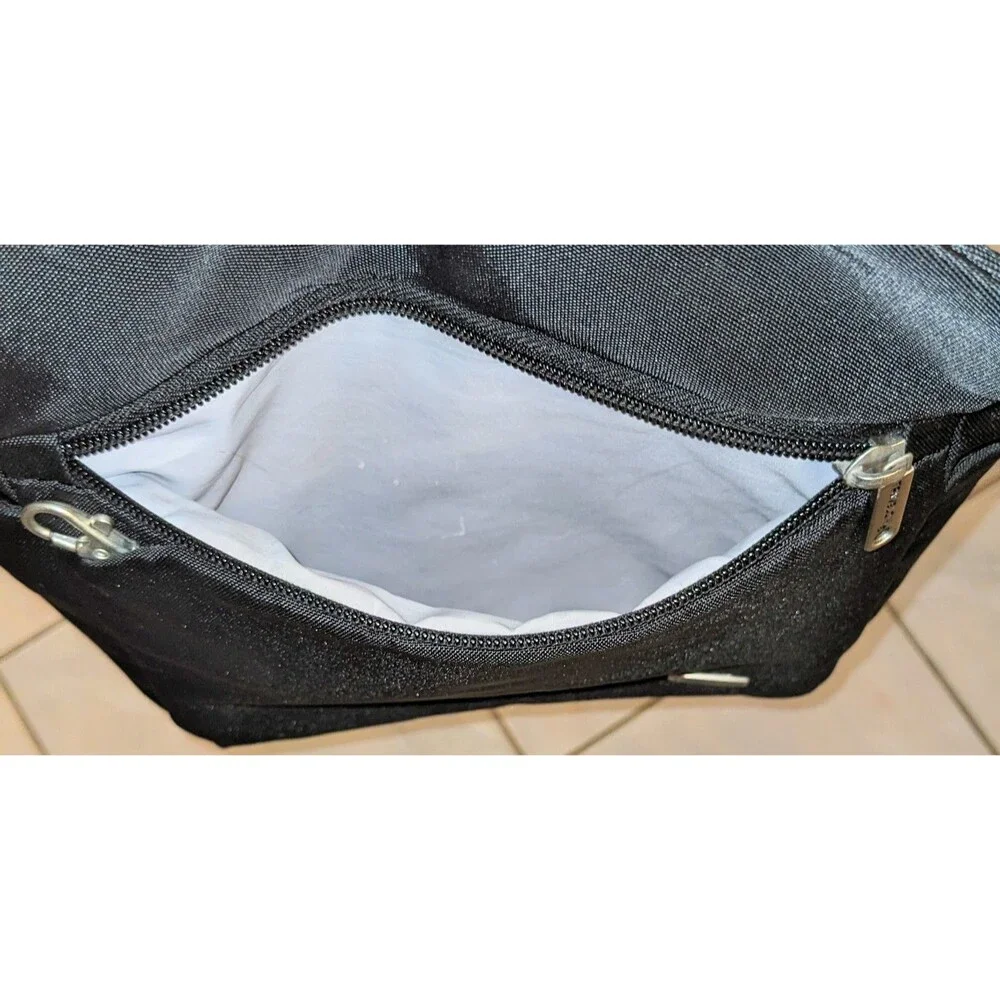 Travelon Anti Theft Messenger Bag Black Poly Crossbody Travel Purse Unisex 42242
